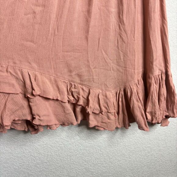 Free People One Movement Rose Pink Adella Lace Ruffle Tiered Slip Dress SMall - Picture 6 of 13